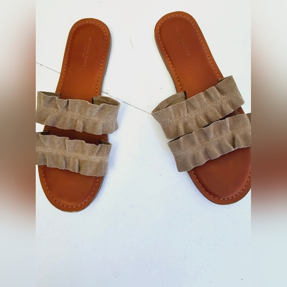 American Eagle Outfitters Women's Brown Tan Slides Sandals Size 8 - Picture 5 of 14